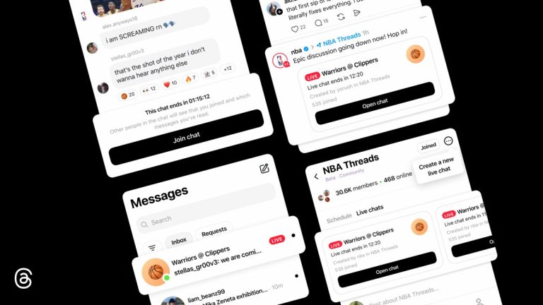 Meta가 Threads Live Chats 기능을 소개한 공식 뉴스룸 대표 이미지