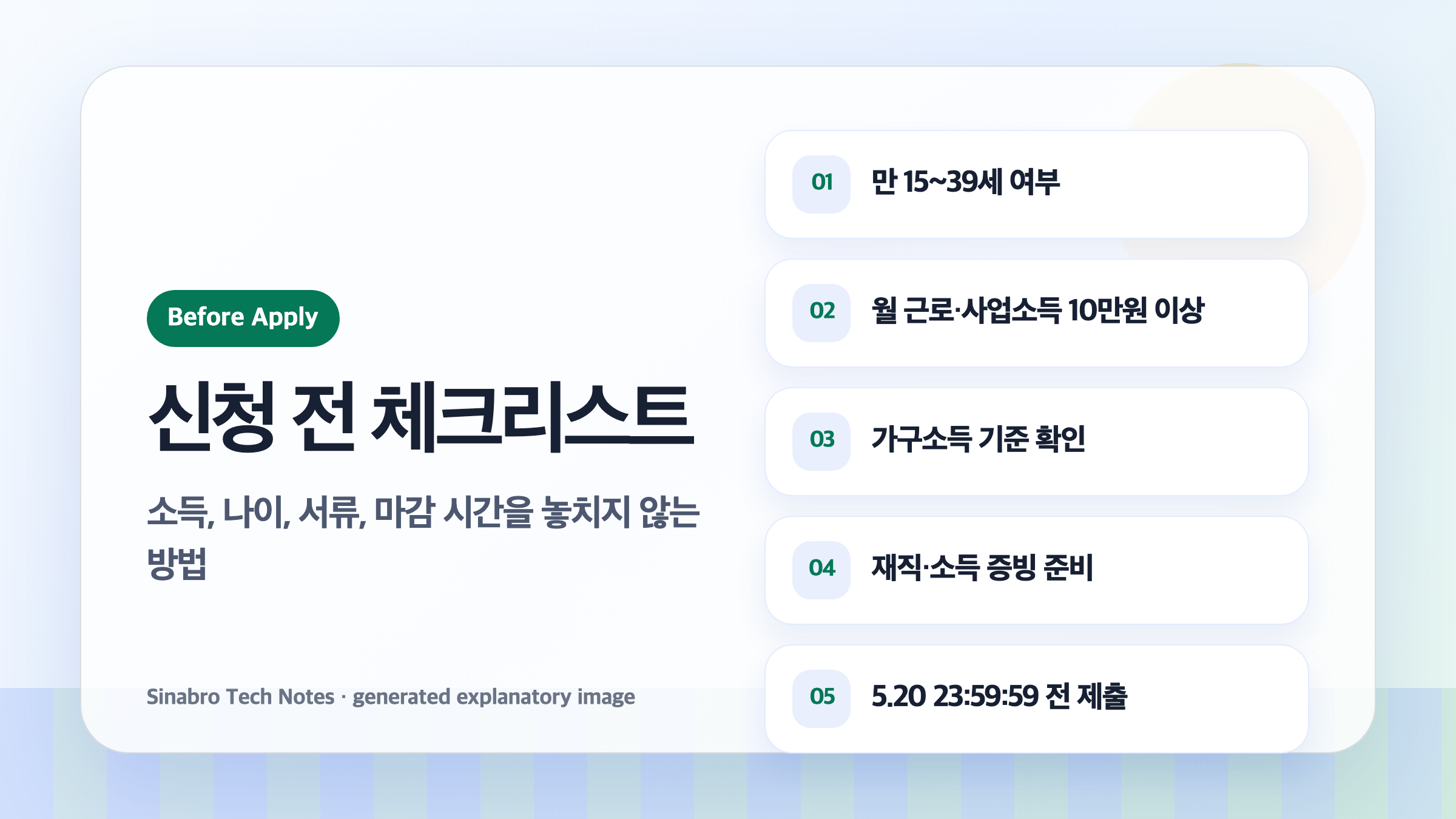 2026 청년내일저축계좌 신청 전 나이 소득 가구소득 제출서류 마감시간 체크리스트